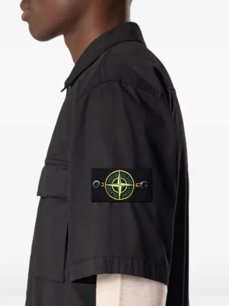 Scurt cămașă Stone Island cu strasuri negru