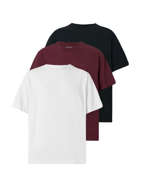 Abercrombie & Fitch Tricou roșu vin / negru alb