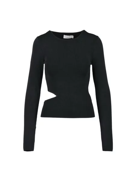 Długi top Calvin Klein Jeans z długim rękawem czarny