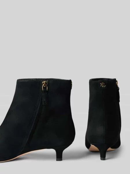 Botki z niską szpilką Lauren Ralph Lauren czarne