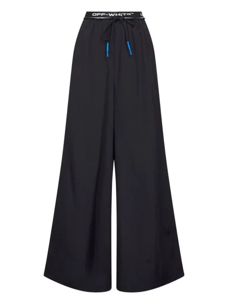 Pantaloni Off-white cu autograf alb
