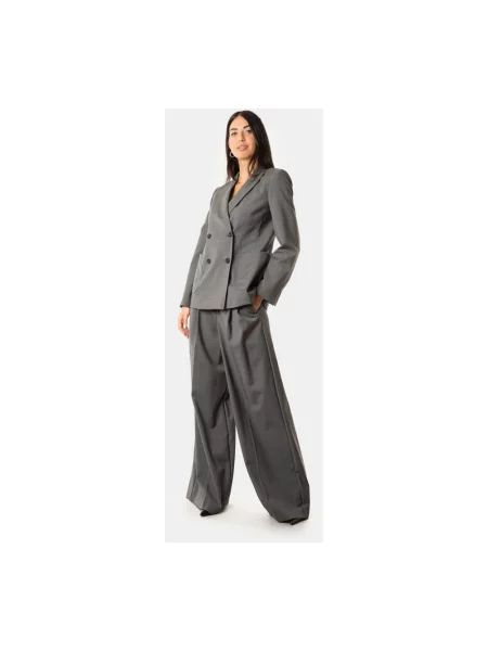 Spodnie Weekend Max Mara wełniane szare