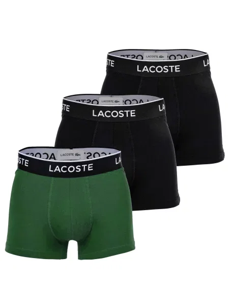 LACOSTE Boxeralsók / fekete / fehér zöld