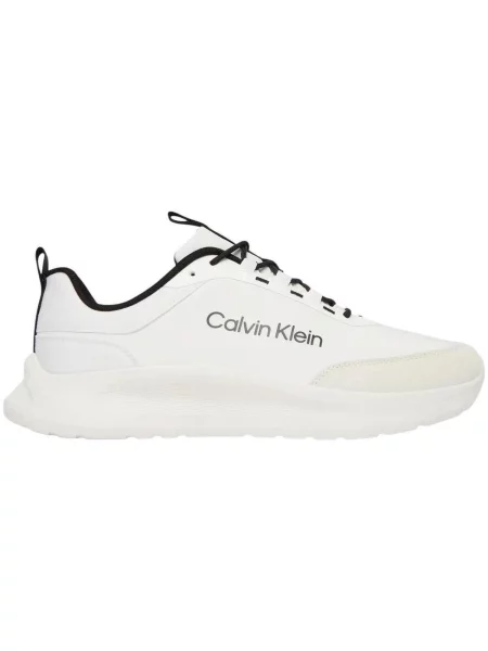 Pánske topánky Calvin Klein Light Eva Runn Essential Laceup Suede bright white/black biela