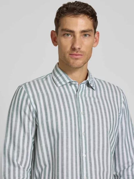 Koszula biznesowa z mieszanki lnu o kroju slim fit z kołnierzem kent Jake*s