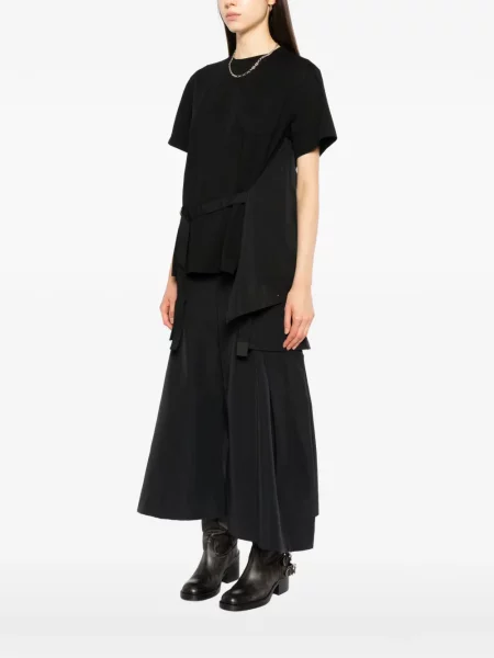 Tricou Sacai asimetric negru