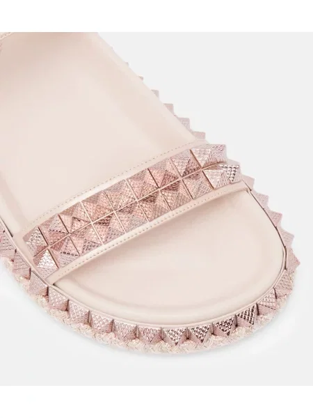 Usnjene sandali Christian Louboutin roza