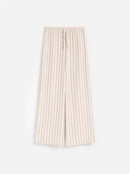 Reserved Pantaloni cu crac larg bej