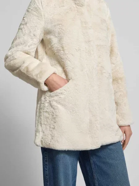 Płaszcz o kroju regular fit z imitacji futra model ‘VIDA’ Only beżowe