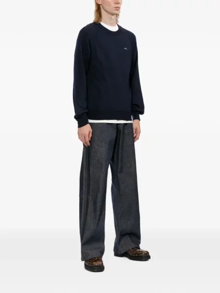 Pulover A.p.c. cu broderie albastru