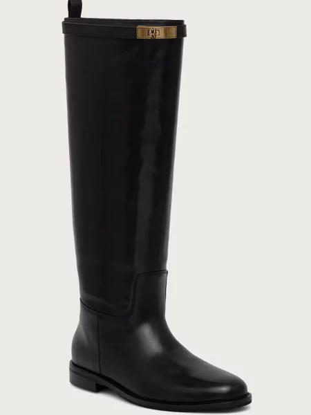 Nokwol cizme pentru femei din piele Vera Black Leather negru