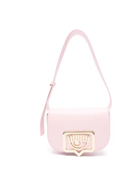 Torebka Chiara Ferragni Collection skórzana na sprzączkę różowa