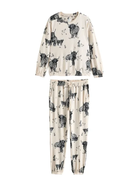 Next Pijama crem negru