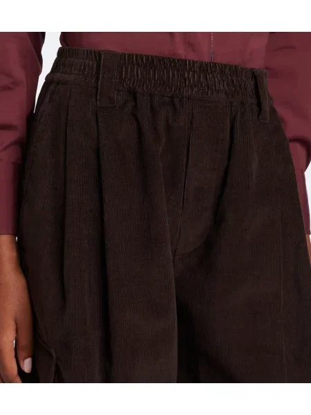 Pantaloni Brunello Cucinelli de catifea cord maro