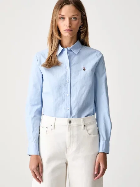 U.S. Polo Assn. cămașă pentru femei din Classic Fit Poplin albastru
