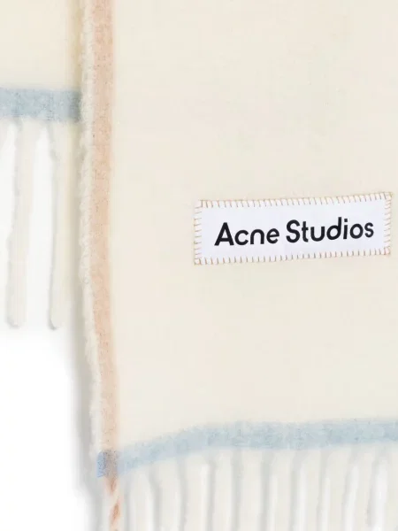 Szal Acne Studios z frędzli biała