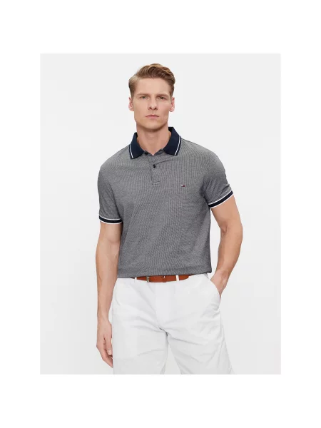 Tommy Hilfiger Polo majica Monotype Oxford Collar Reg Polo Regular Fit siva