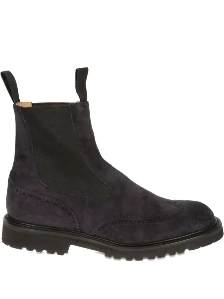 Botine chelsea Tricker's din piele de căprioară albastru