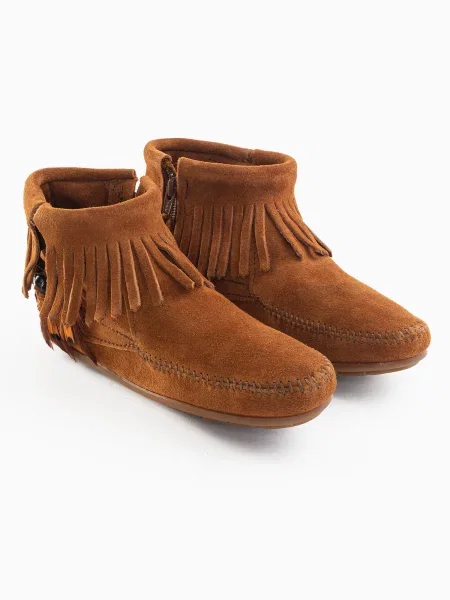 Minnetonka Botine Concho castaniu / argintiu negru