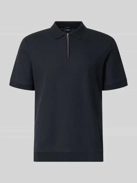 Koszulka polo o kroju regular fit z fakturowanym wzorem model Tibaris' Joop! Collection granatowa