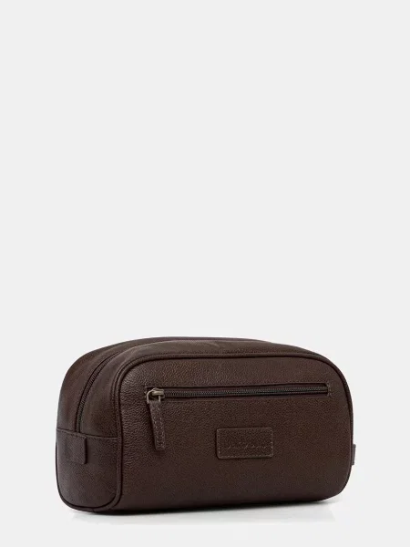 Шкіряна косметичка Barbour коричневий