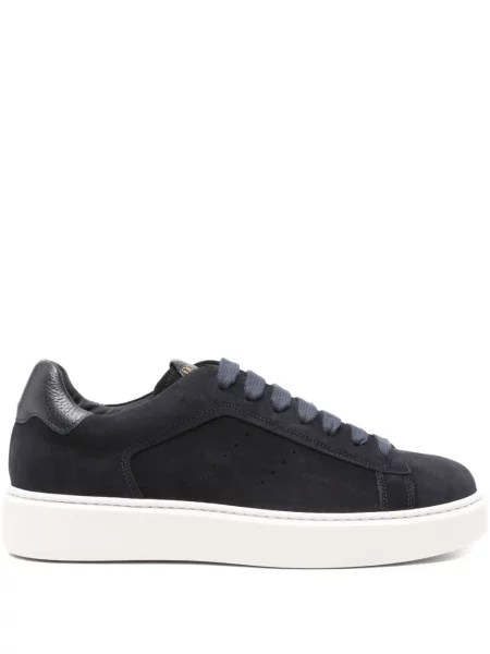 Sneakerși Doucal's cu șireturi din piele de căprioară albastru