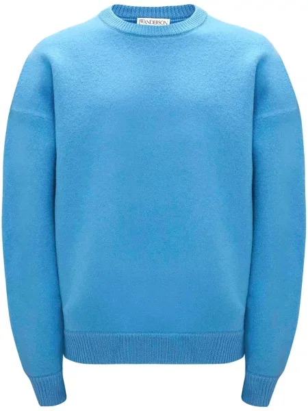 Pulover Jw Anderson din lână merinos cu decolteu rotund albastru