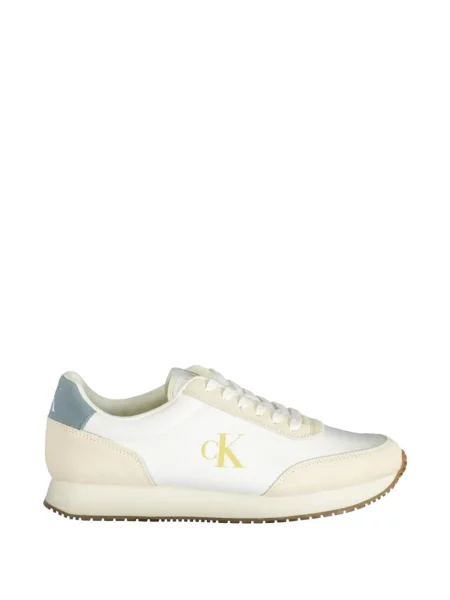 Sneakerși Calvin Klein din piele de căprioară cu imagine alb