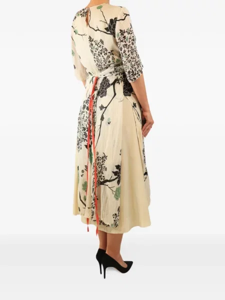 Rochie midi Victoria Beckham cu model floral cu imagine