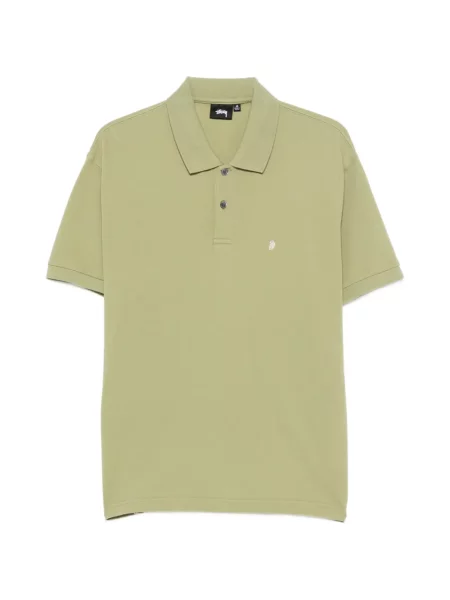 Tricou polo Stüssy cu broderie verde
