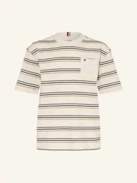 Tommy Hilfiger Tričko béžová / tmavě hnědá černá