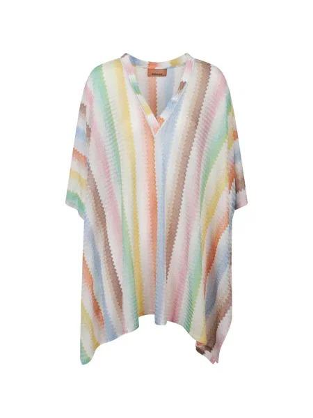 Rochie Missoni cu decolteu în V de costum alb