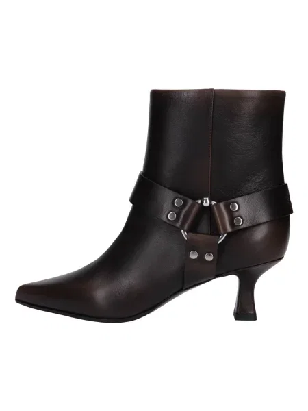 Buty do kostki 3juin skórzane brązowe
