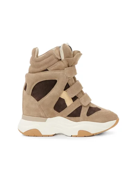 Sneakersy Isabel Marant skórzane beżowe