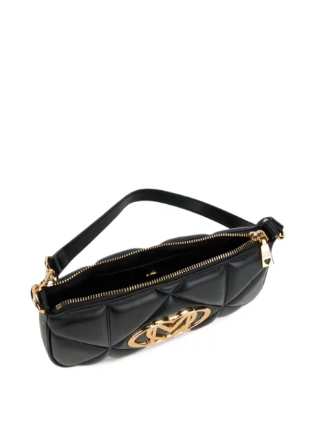 Καπιτονέ τσάντα Love Moschino με αυτόγραφο μαύρο
