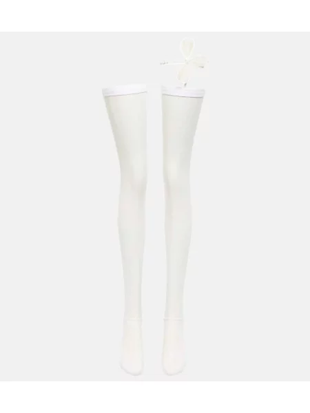 Rajstopy Nensi Dojaka tiulowe białe