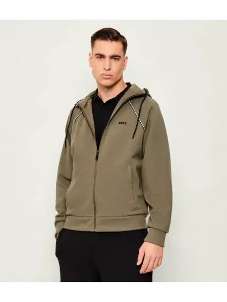 Geacă Boss Green cu glugă verde