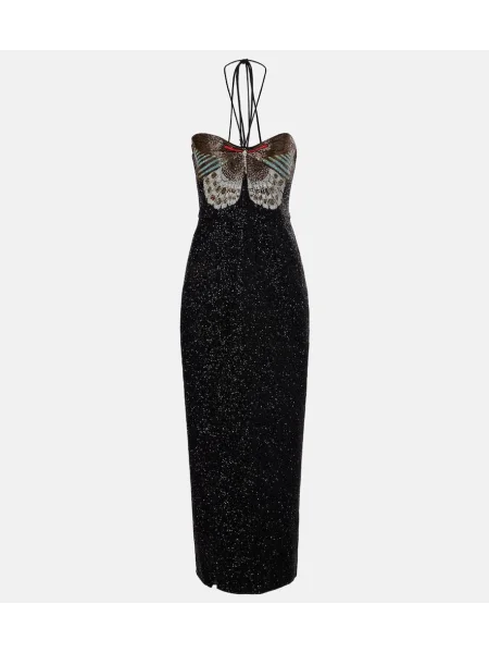 Rochie Clio Peppiatt cu gât halter negru