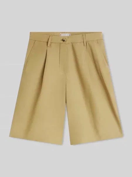 Bermudy o kroju relaxed fit z zakładkami w pasie Tommy Hilfiger zielone