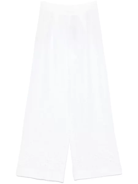 Pantaloni Ermanno Scervino cu broderie alb