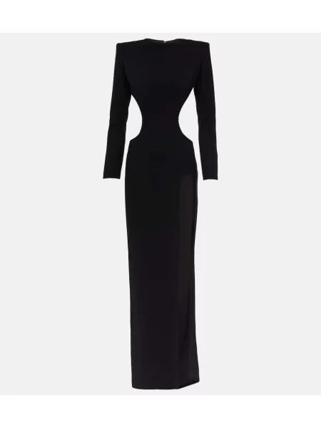 Obleka z razporkom Monot črna