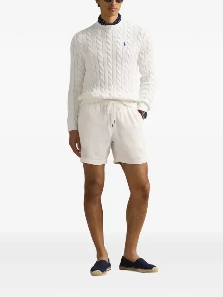 Tricou polo Polo Ralph Lauren cu glugă cu blană cu broderie roșu