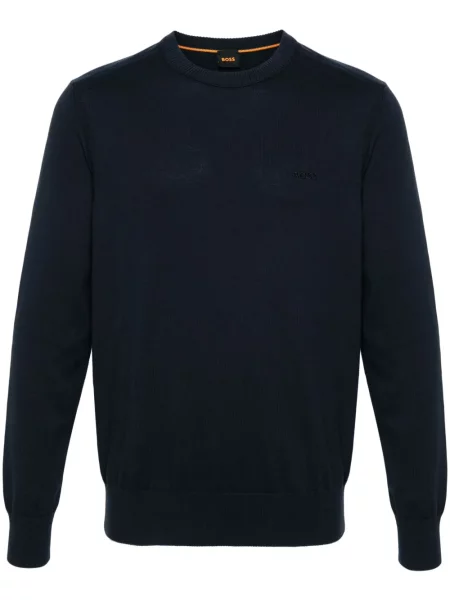 Pulover Boss cu broderie albastru