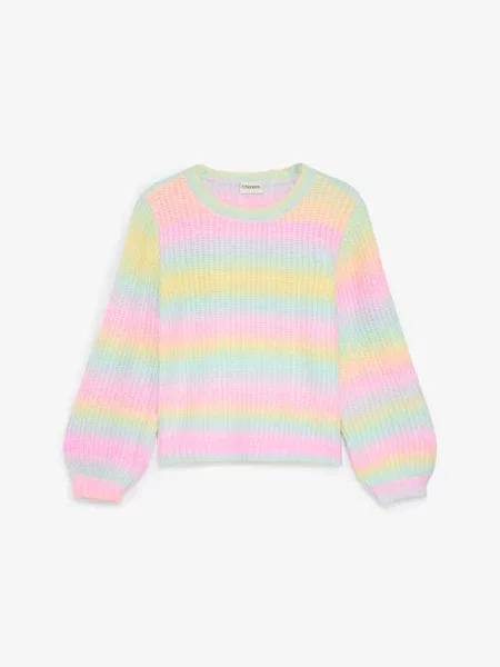 Gruby sweter z rękawami balonowymi żółty
