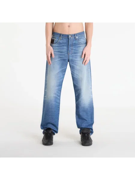 Blugi Umbro by SlamJam Checked Jeans Blue M albastru