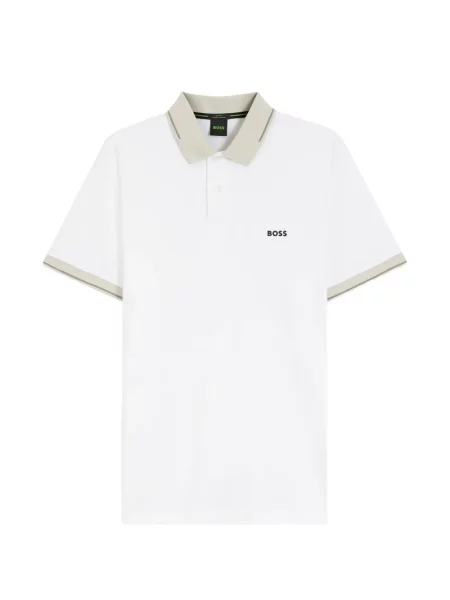 Tricou polo Boss cu imagine alb