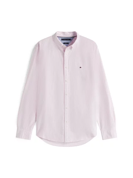 TOMMY HILFIGER Πουκάμισο Regular Fit Stripe ροζ παστέλ λευκό