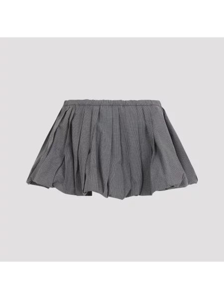 Spódnica mini Miu Miu w kratę szara
