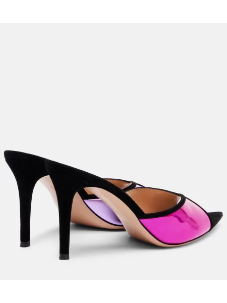 Papuci tip mules Gianvito Rossi din piele de căprioară negru
