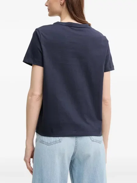 Tricou Gant cu broderie albastru